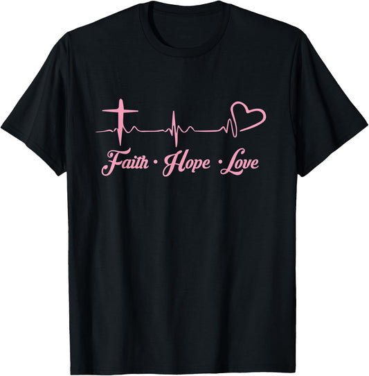 Faith - Love - Hope - Jesus Christ T-Shirt - T-Shirt | Black