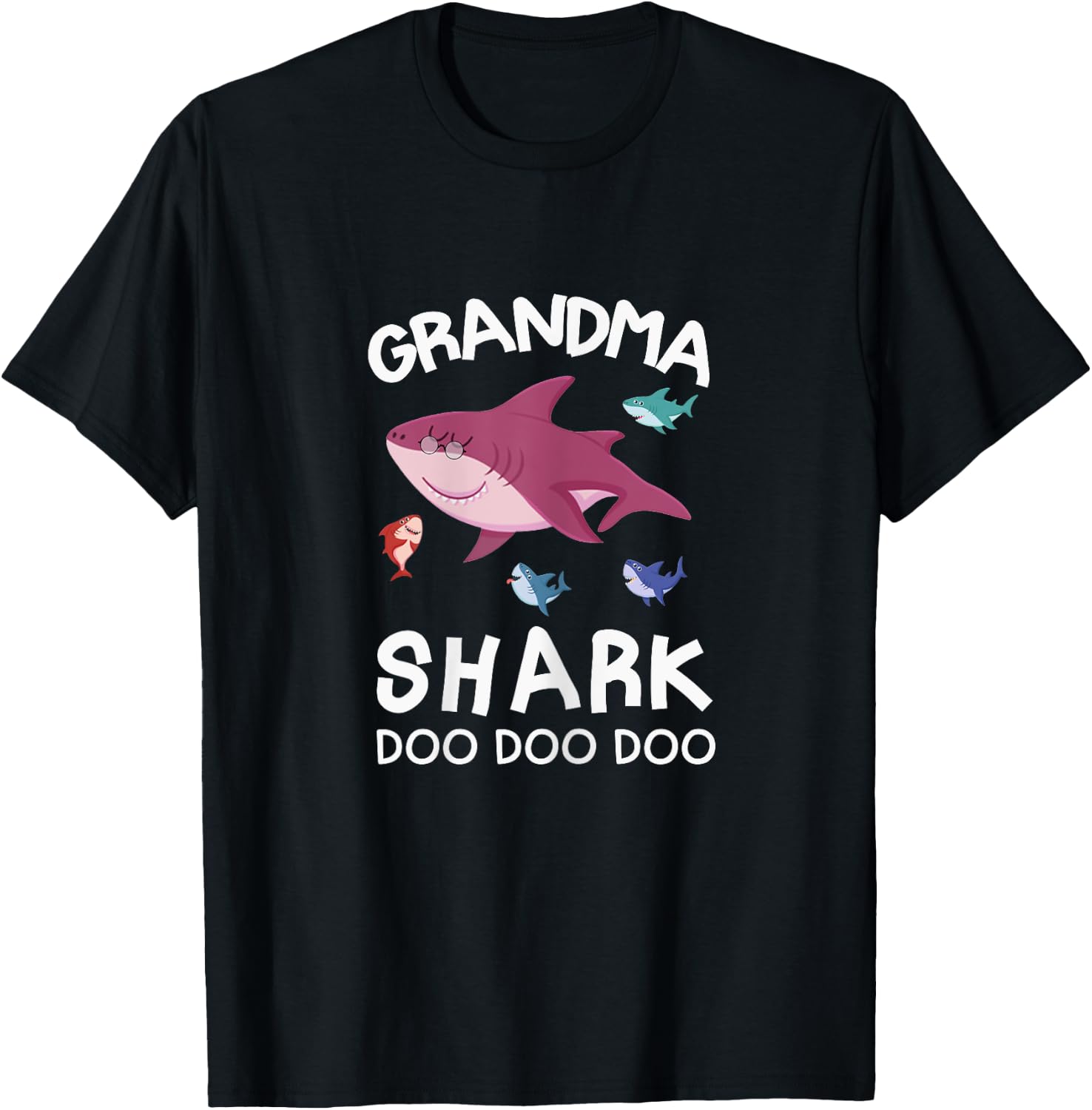 Funny Grandma Shark Gorgeous Grandma Day T-Shirt - T-Shirt | Black