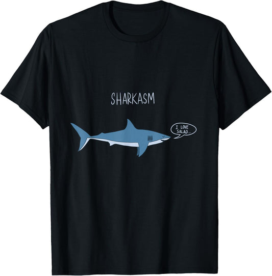 Sharkasm I Love Salad T-Shirt - T-Shirt | Black