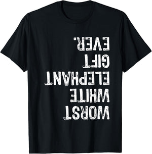 Worst White Elephant Gift Ever Upside Down Xmas T-Shirt - T-Shirt | Black