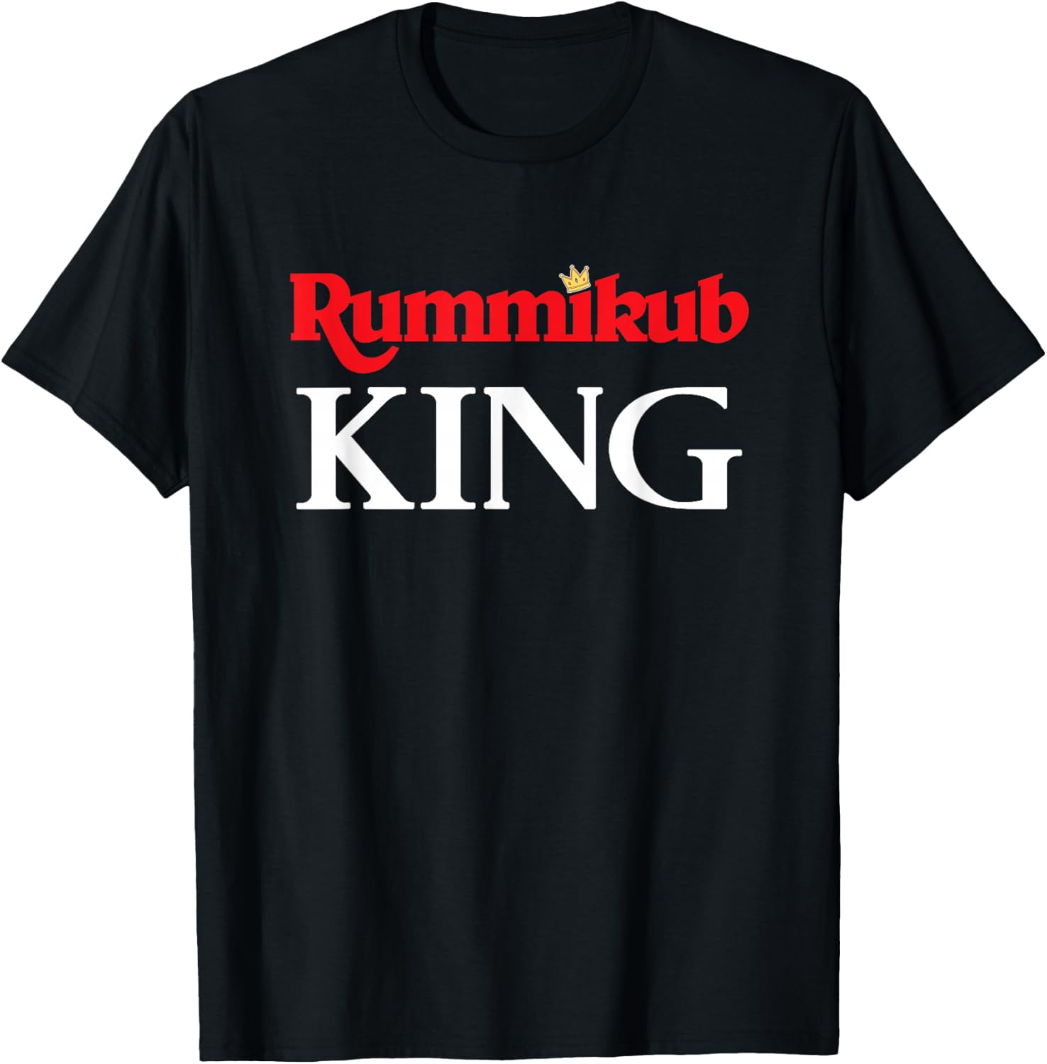 Rummikub King Logo With Royal Crown T-Shirt - T-Shirt | Black