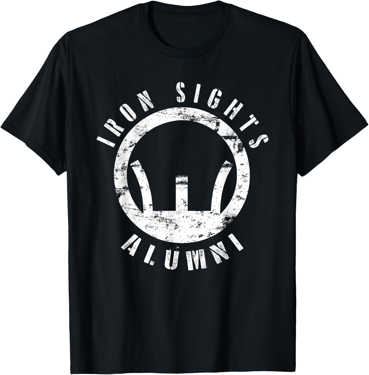 Iron Sights Alumni Boot Camp Shooting Marksmanship Veteran T-Shirt - T-Shirt | Black