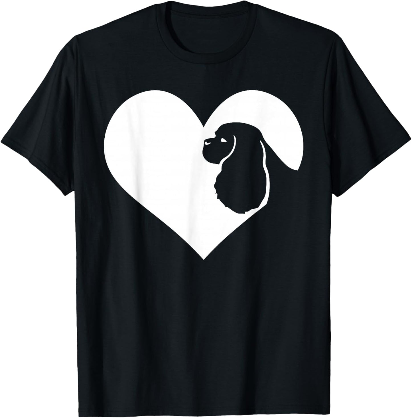 CKC Heart Silhouette Cavalier King Charles Spaniel T-Shirt - T-Shirt | Black