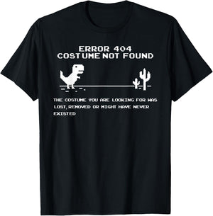 Error 404 Costume Not found Funny Programmer Lazy Halloween T-Shirt - T-Shirt | Black