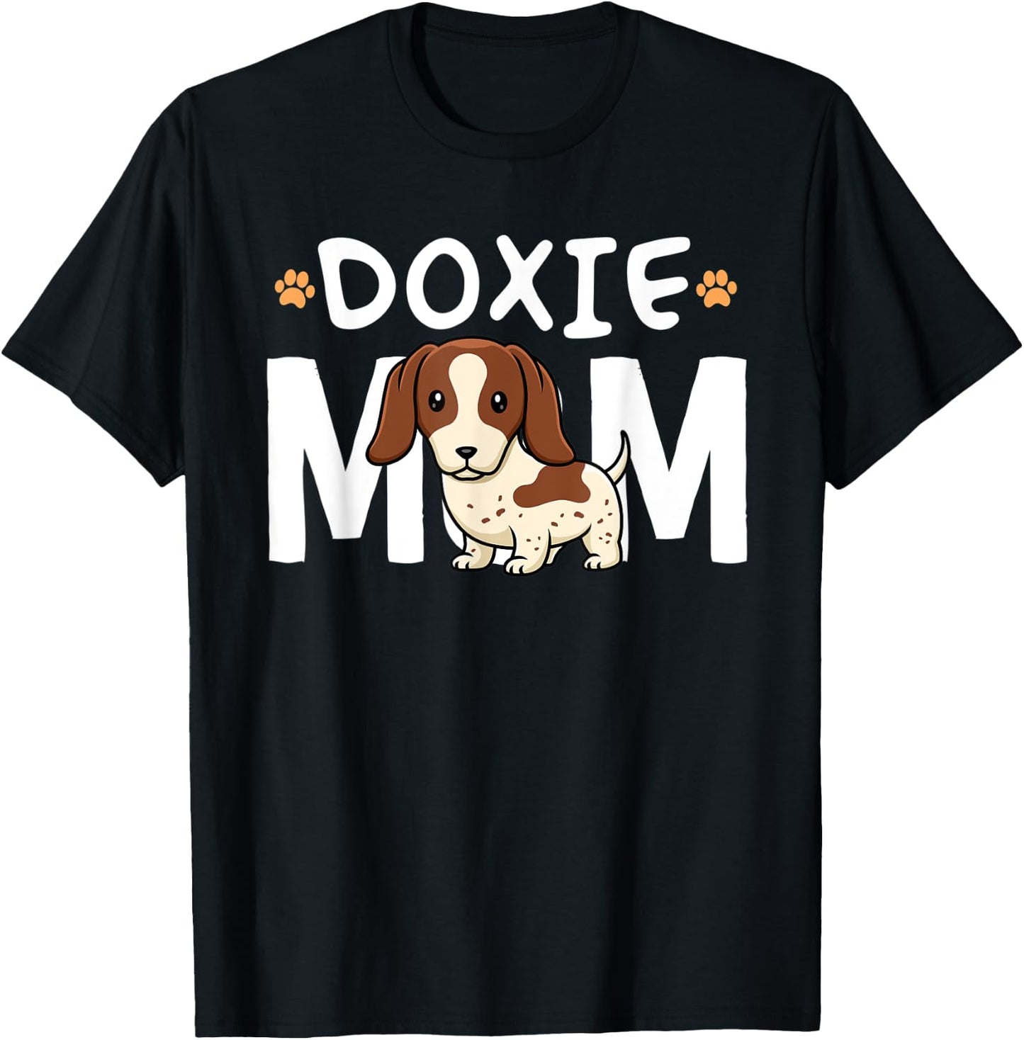 Piebald Dachshund Mom Shirt Doxie Mama Dog Lover Women Kids T-Shirt - T-Shirt | Black