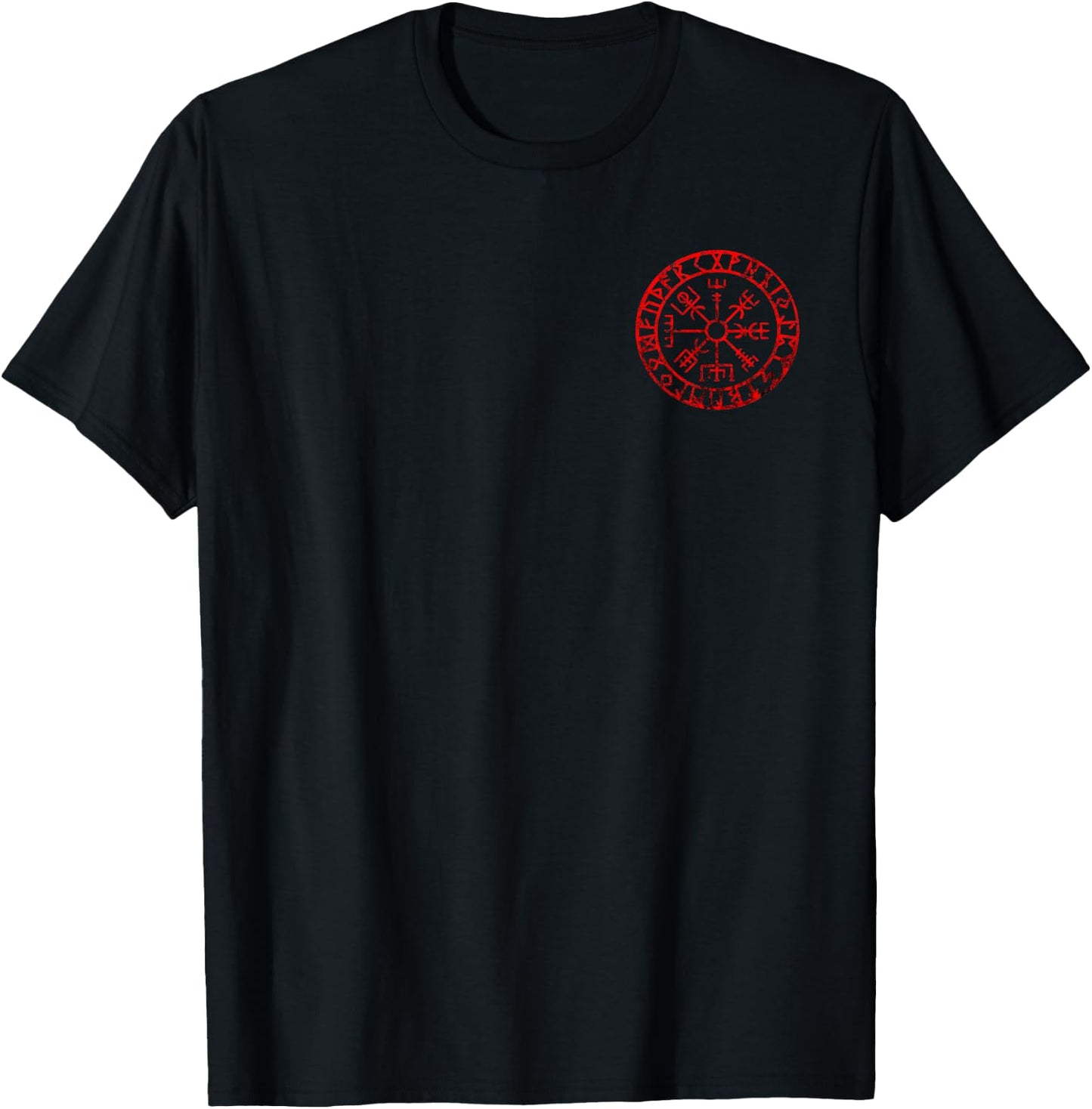 Norse Vegvisir Symbol Valhalla Viking Compass Odin Pagan T-Shirt - T-Shirt | Black