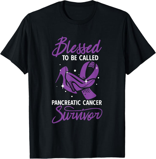 Blessed To Be Called A Survivor Pancreatic Cancer T-Shirt - T-Shirt | Black