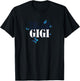 Blessed Gigi - Grandma Blue Butterfly / Butterflies Gift T-Shirt - T-Shirt | Black