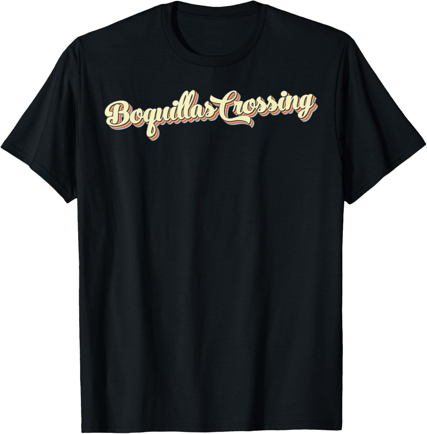 Boquillas Crossing Retro Art Baseball Font Vintage T-Shirt - T-Shirt | Black