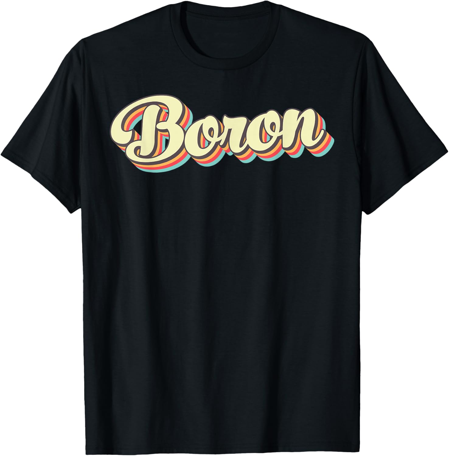 Boron Retro Art Baseball Font Vintage T-Shirt - T-Shirt | Black