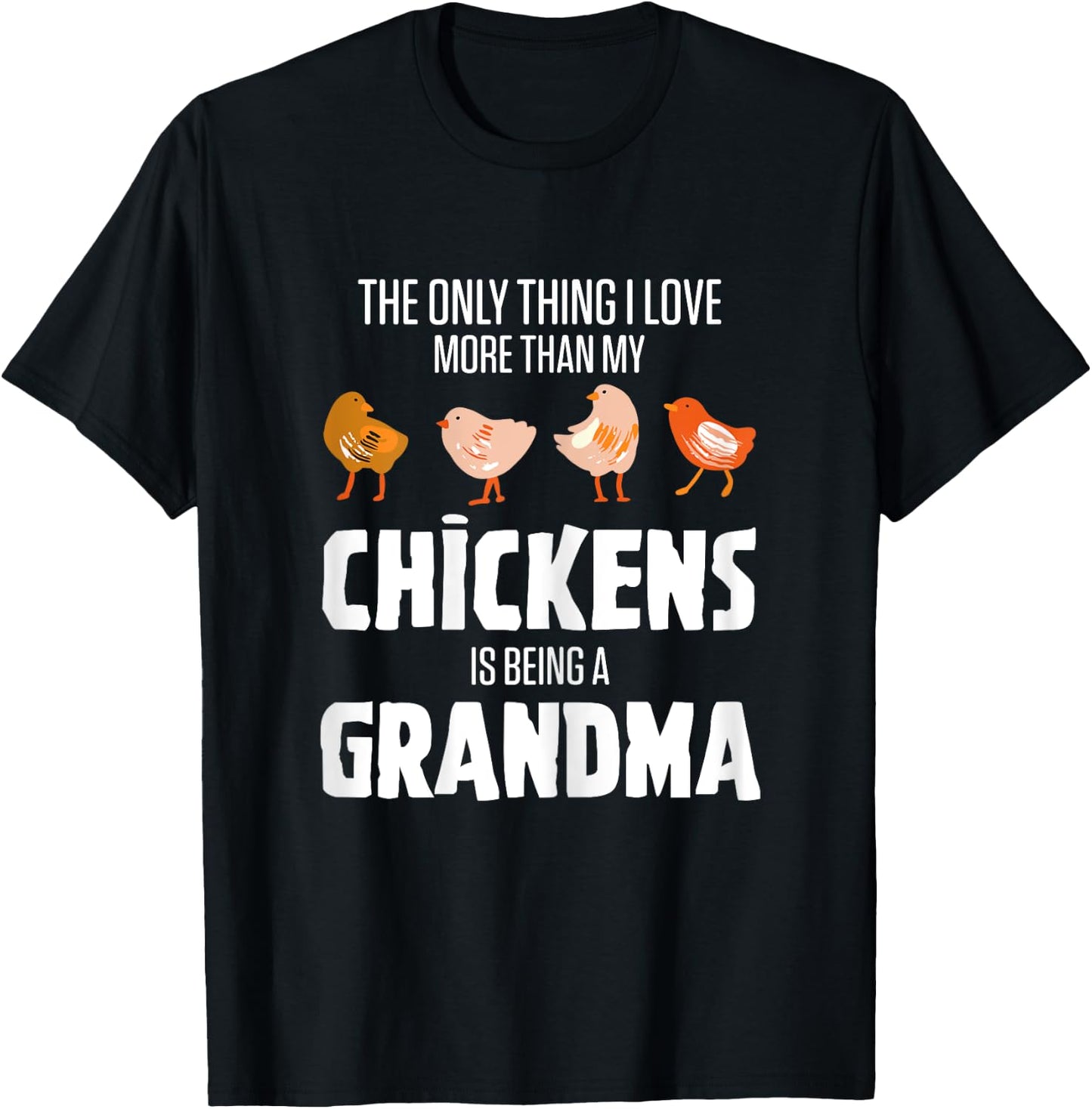 Chicken Breeder Outfits Black Chicken Grandma Modern Letter Print X-Small Female T-Shirt - T-Shirt | Black
