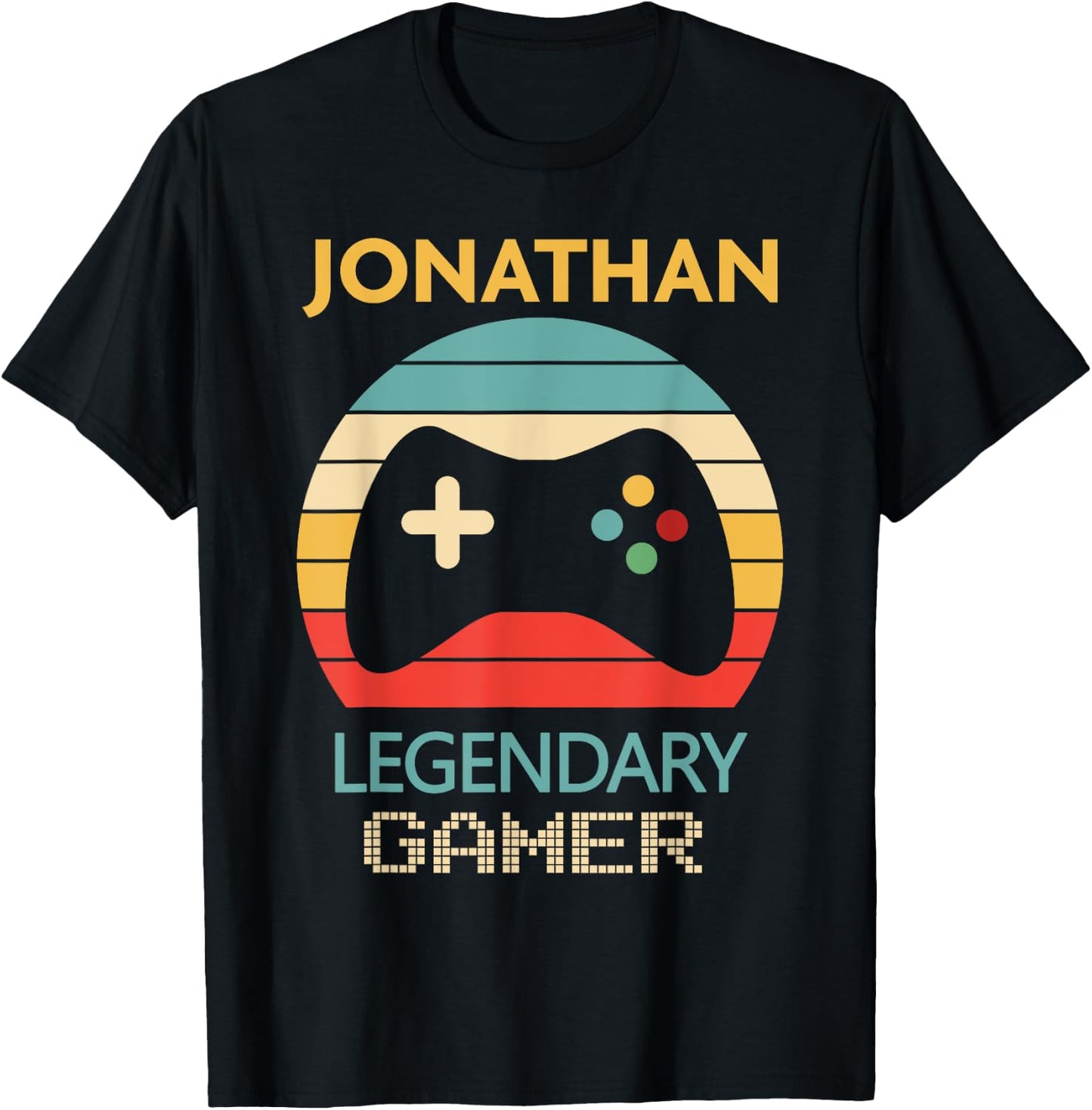 Jonathan Name Gift - Personalized Legendary Gamer T-Shirt - T-Shirt | Black