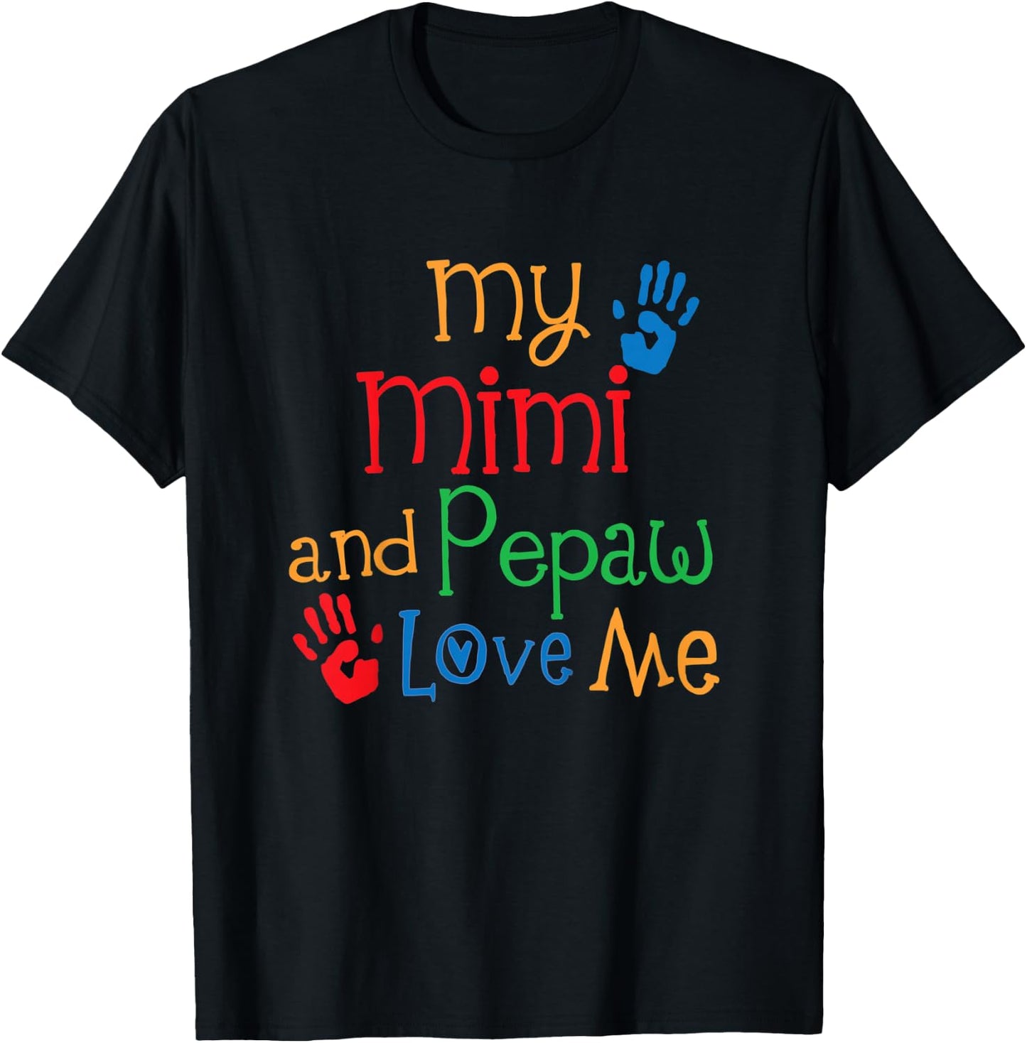 Kids My Mimi and Pepaw Love Me T-Shirt - T-Shirt | Black