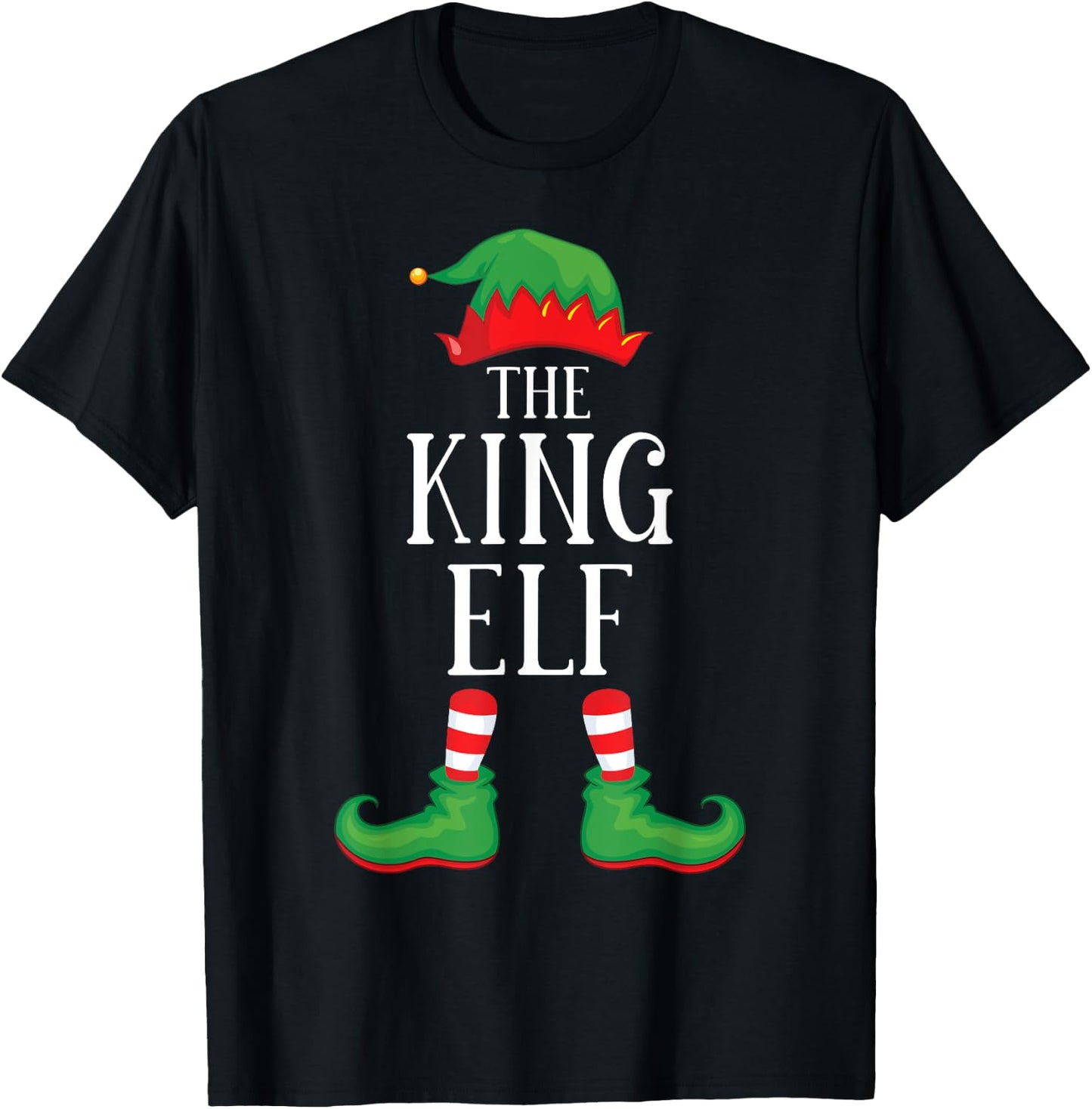 King Elf Matching Group Xmas Funny Family Christmas T-Shirt - T-Shirt | Black