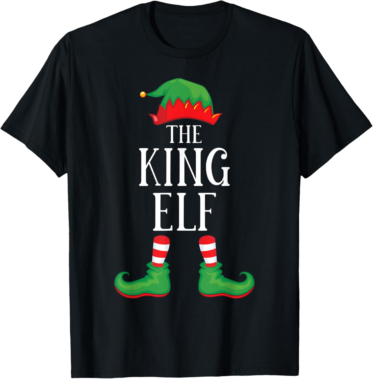 King Elf Matching Group Xmas Funny Family Christmas T-Shirt - T-Shirt | Black