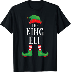 King Elf Matching Group Xmas Funny Family Christmas T-Shirt - T-Shirt | Black