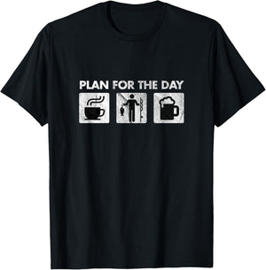 Plan For The Day Coffee Fishing Beer Fishing Lover Gift T-Shirt - T-Shirt | Black