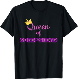 inspired card game Queen of sheepshead fun cards T-Shirt - T-Shirt | Black