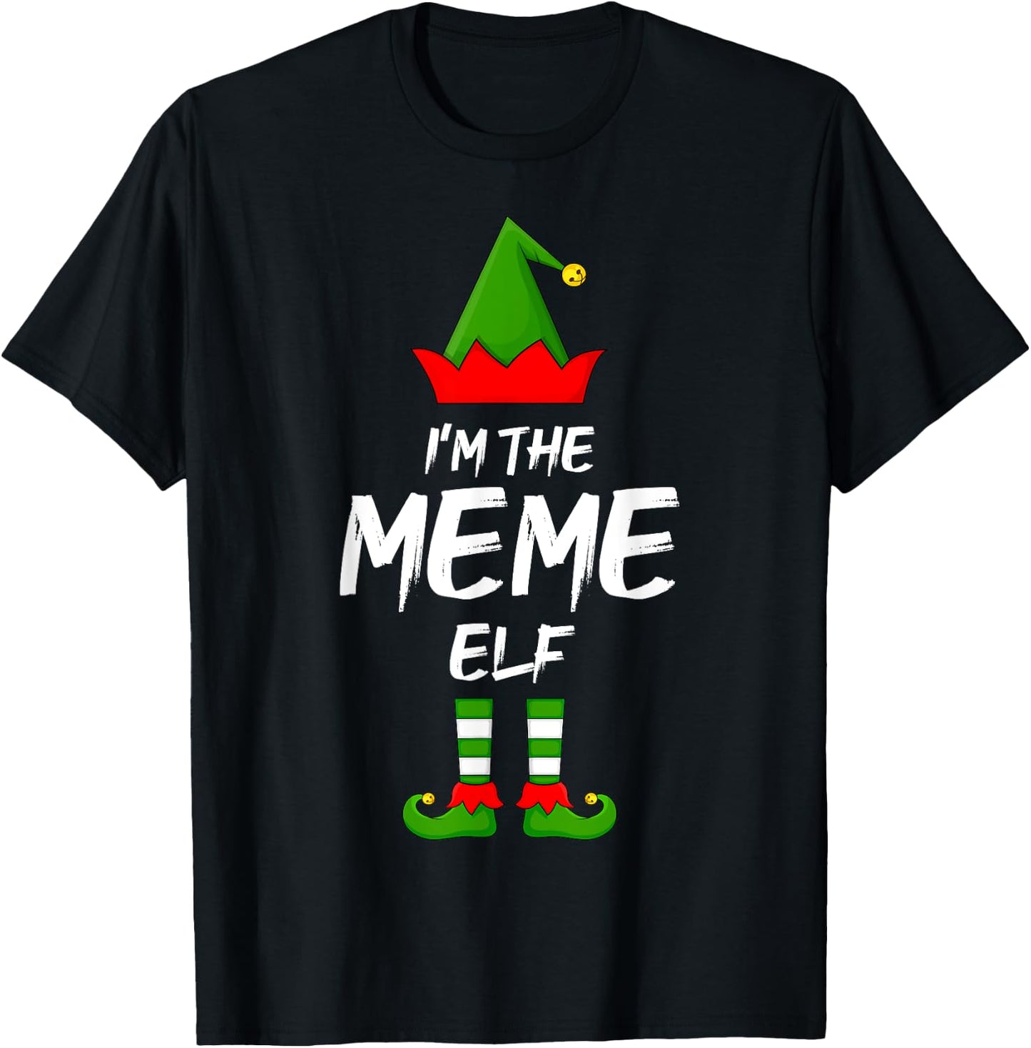 I'm The Meme Elf Funny Matching Family Elf Christmas T-Shirt - T-Shirt | Black
