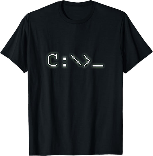 C Prompt DOS Program Line Command Programming Nerdy Fun T-Shirt - T-Shirt | Black