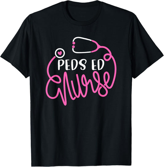 Peds ED Nurse - RN ER Pediatric Emergency Nursing Department T-Shirt - T-Shirt | Black