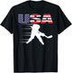 America Ice Hockey Lovers Jersey - USA Flag Hockey Team Fans Women Kids Men T-Shirt - T-Shirt | Black