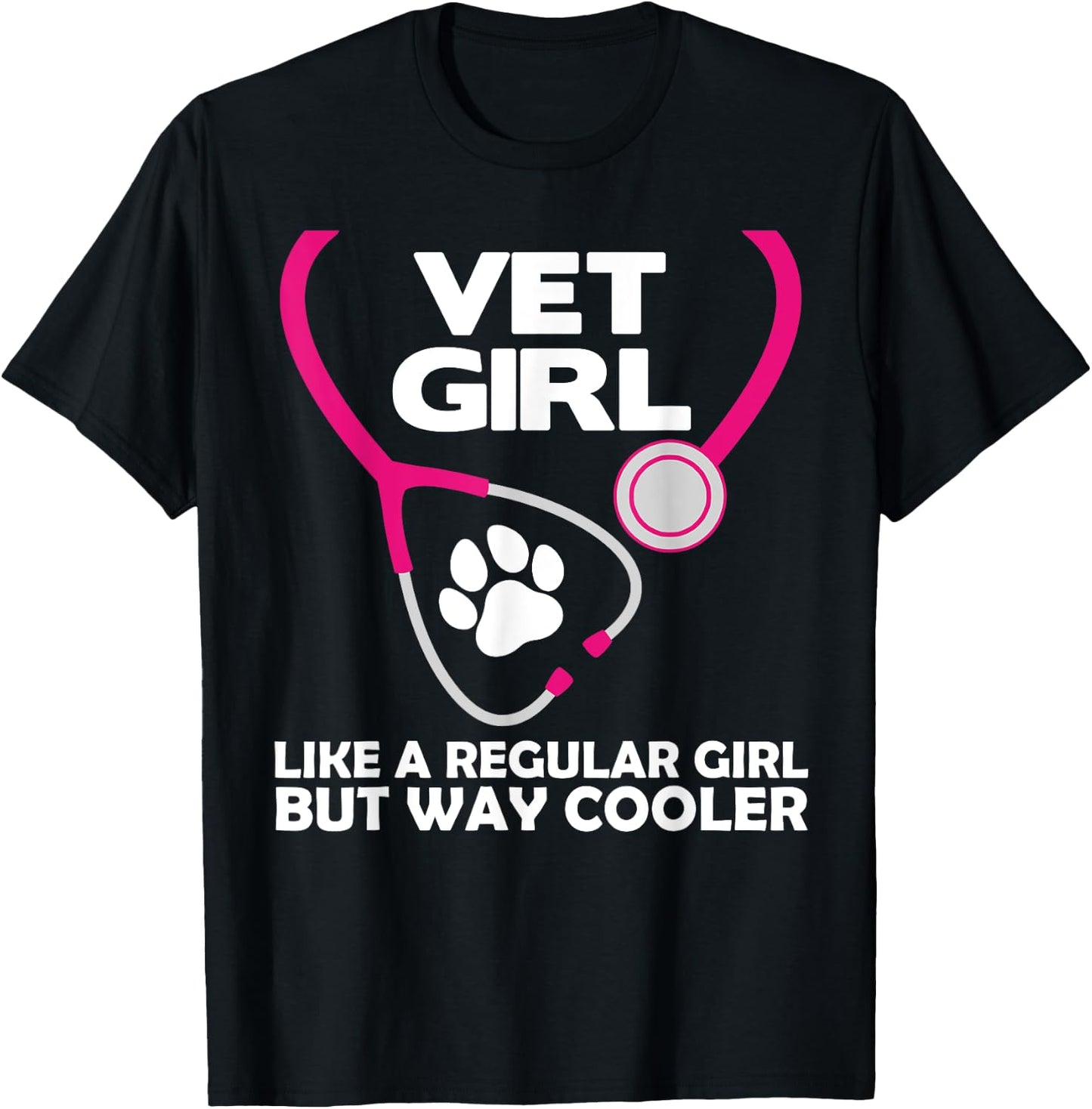 Funny Veterinary Technician Women Girls Female Vet Assistant T-Shirt - T-Shirt | Black