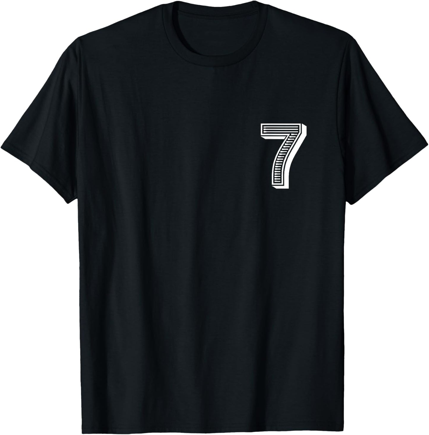 Number Seven #7 Sports Team Uniform Birthday Anniversary T-Shirt - T-Shirt | Black