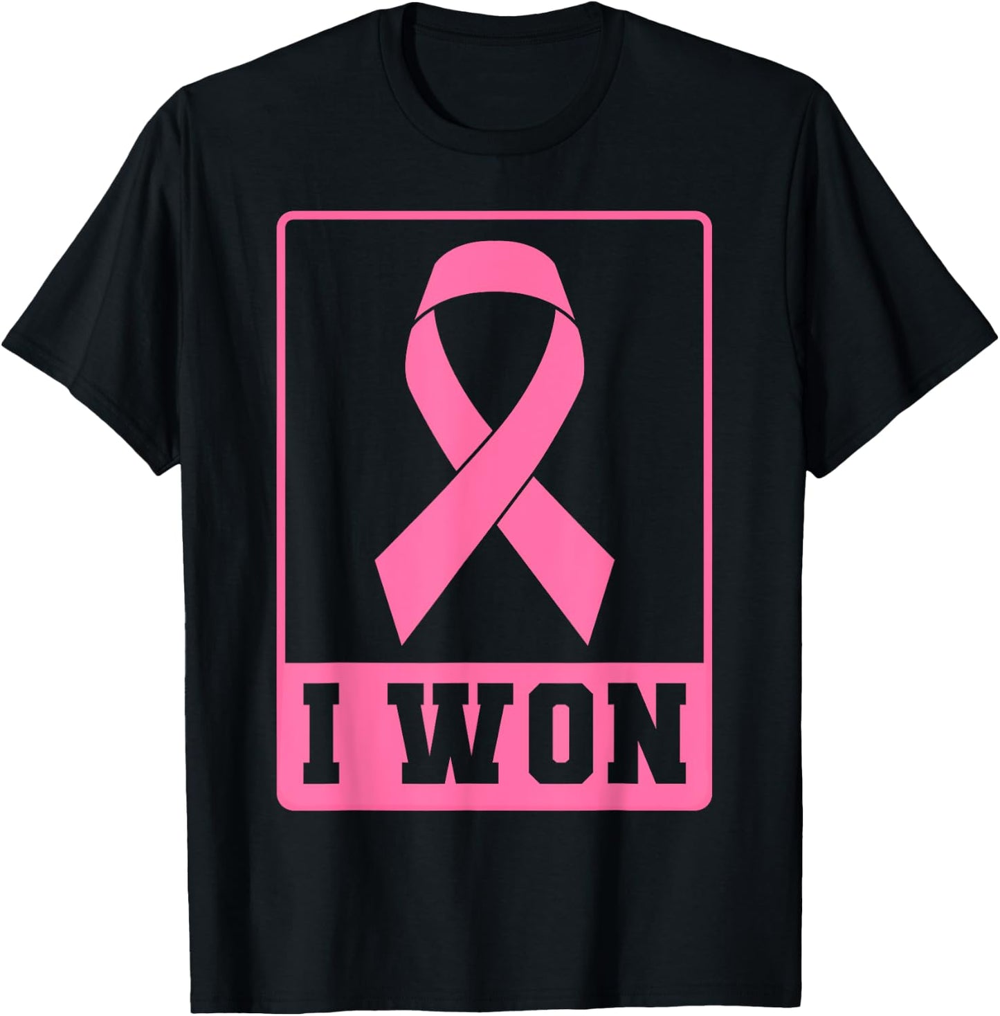 I Won Breast Cancer Awareness Pink Ribbon T-Shirt - T-Shirt | Black