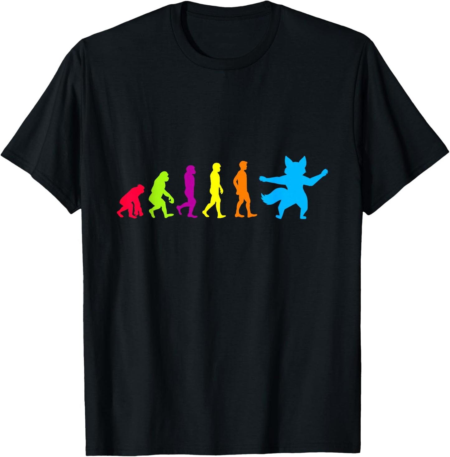 Furry Human Evolution Shirt Furry Shirt Outfit Furries T-Shirt - T-Shirt | Black