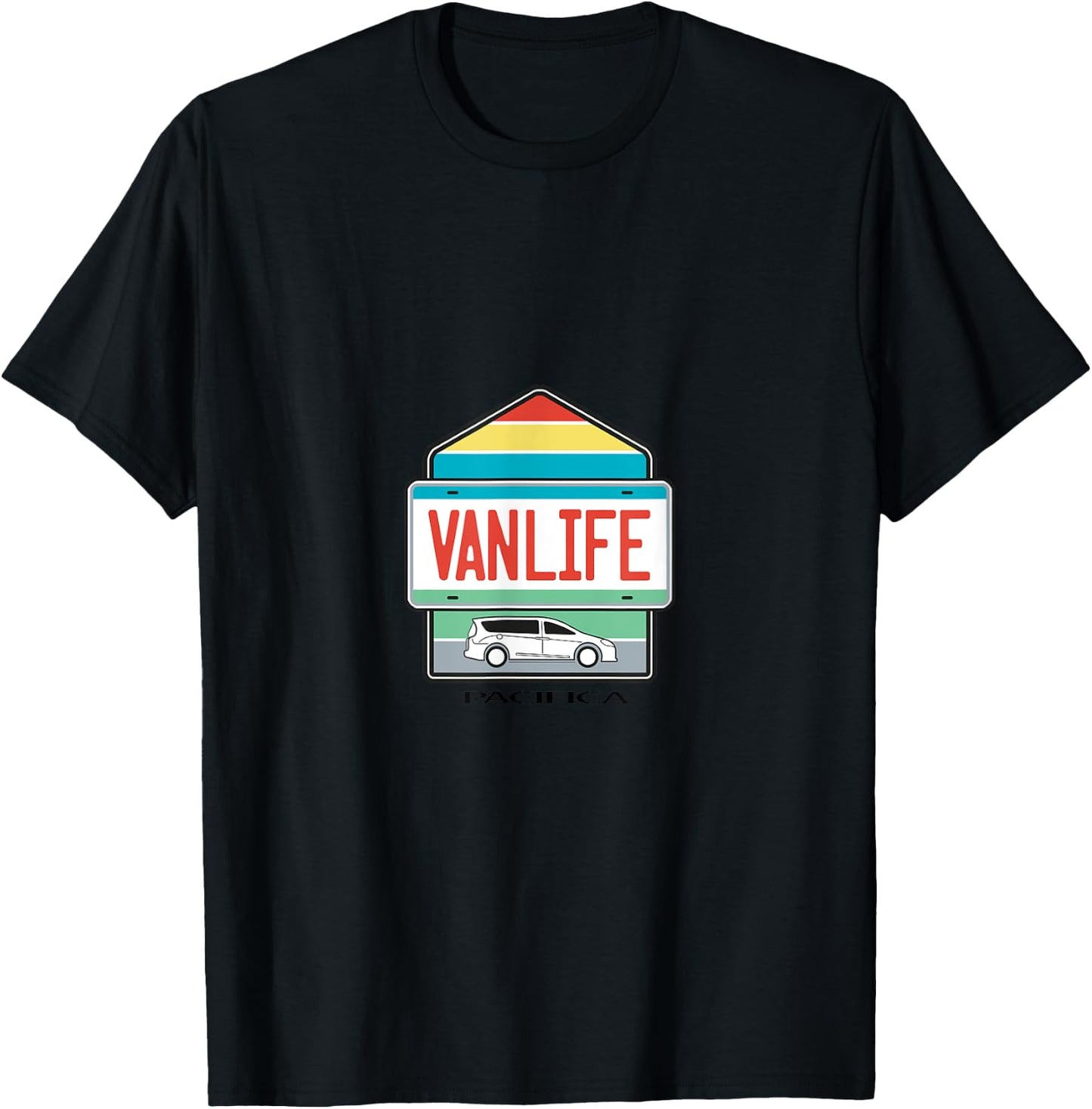 Chrysler Pacifica Van Life Plate T-Shirt - T-Shirt | Black