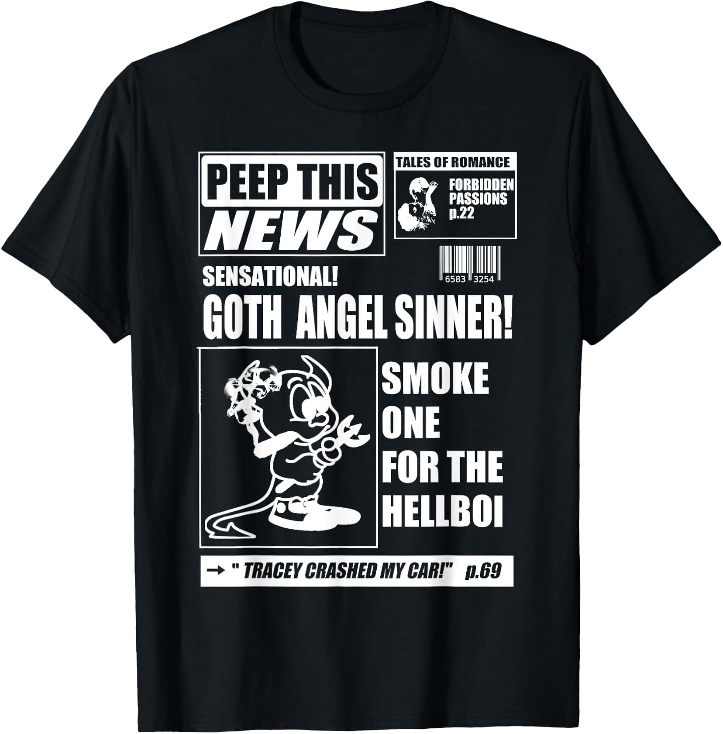 Emo PEEP News - Lil Goth Boi - Rap Hip Hop T-Shirt - T-Shirt | Black