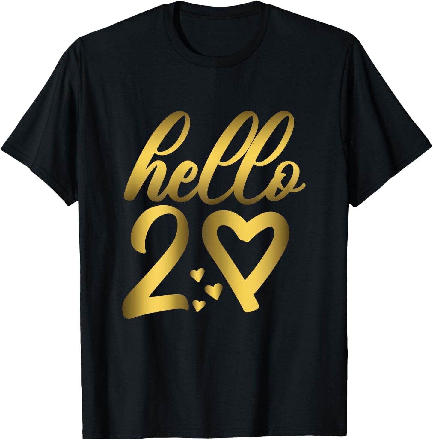 20th Birthday Cute Hello 20 Twenty Years Old T-Shirt - T-Shirt | Black