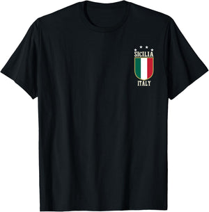 Sicilia Italy Italia Souvenir Italian Sicily T-Shirt - T-Shirt | Black