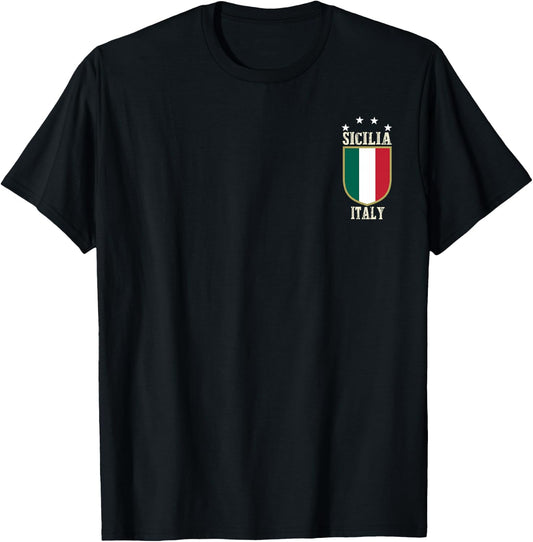 Sicilia Italy Italia Souvenir Italian Sicily T-Shirt - T-Shirt | Black