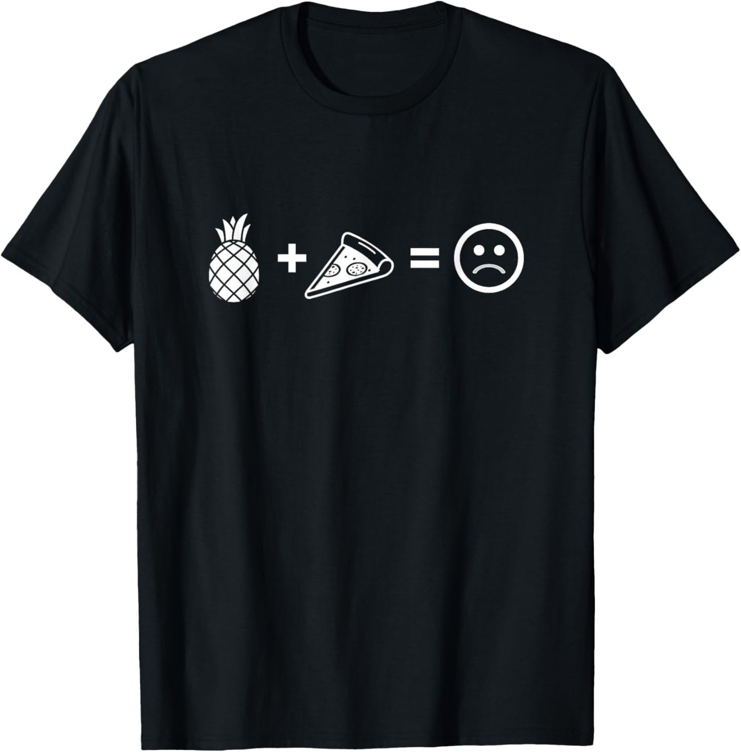 Cool Pizza Lover Apparel and Gifts No Pineapple on Pizza Easy Equation T-Shirt - T-Shirt | Black