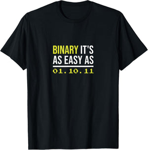 Binary it's as easy as T-Shirt - T-Shirt | Black