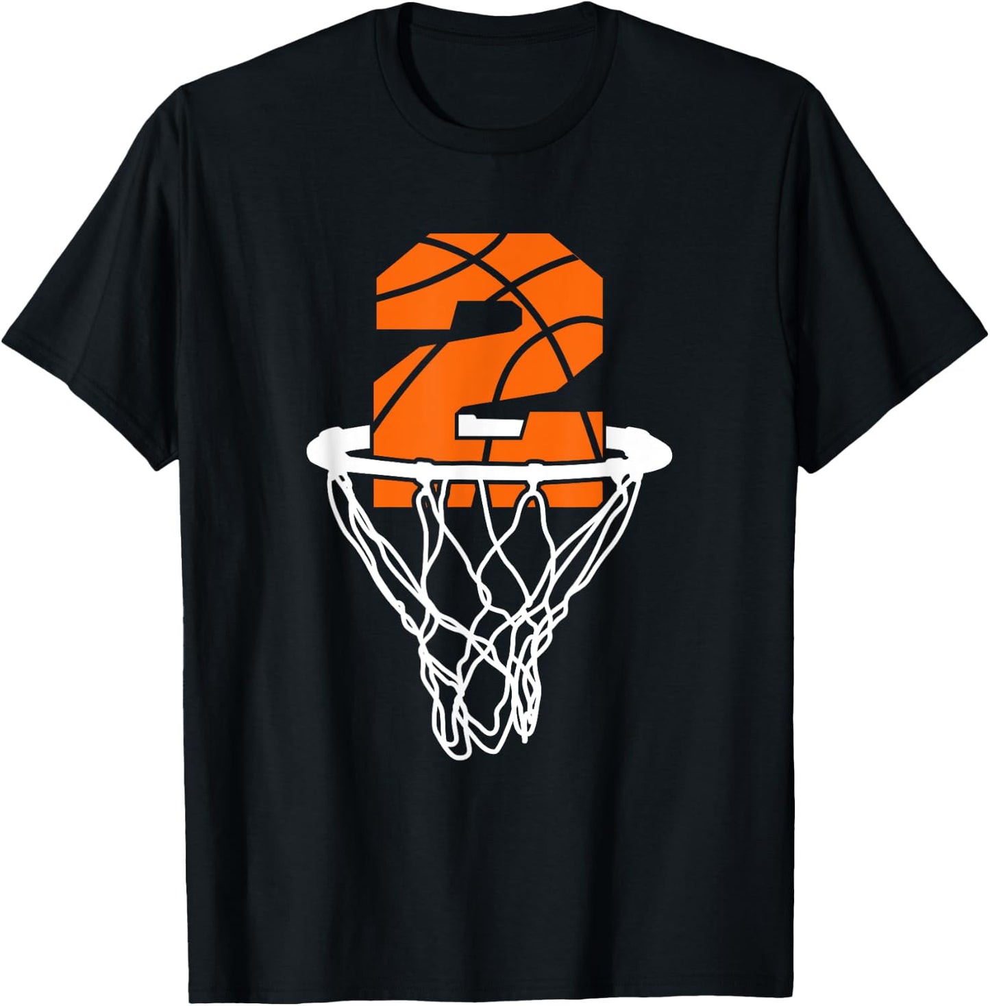 Cool Number Two Birthday Basketball Gift Shirt, Basketball T-Shirt - T-Shirt | Black