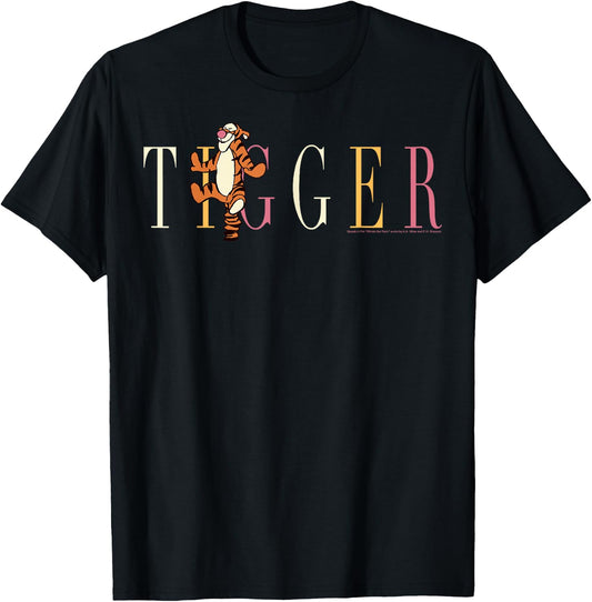 Disney Winnie The Pooh Tigger Simple Text T-Shirt - T-Shirt | Black
