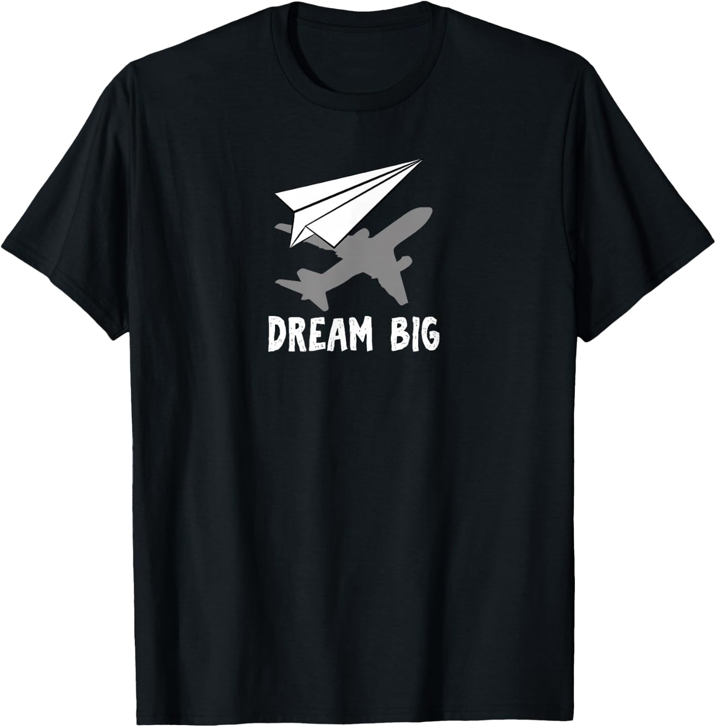Motivational pilot Aerospace engineer Dream paper airplane T-Shirt - T-Shirt | Black