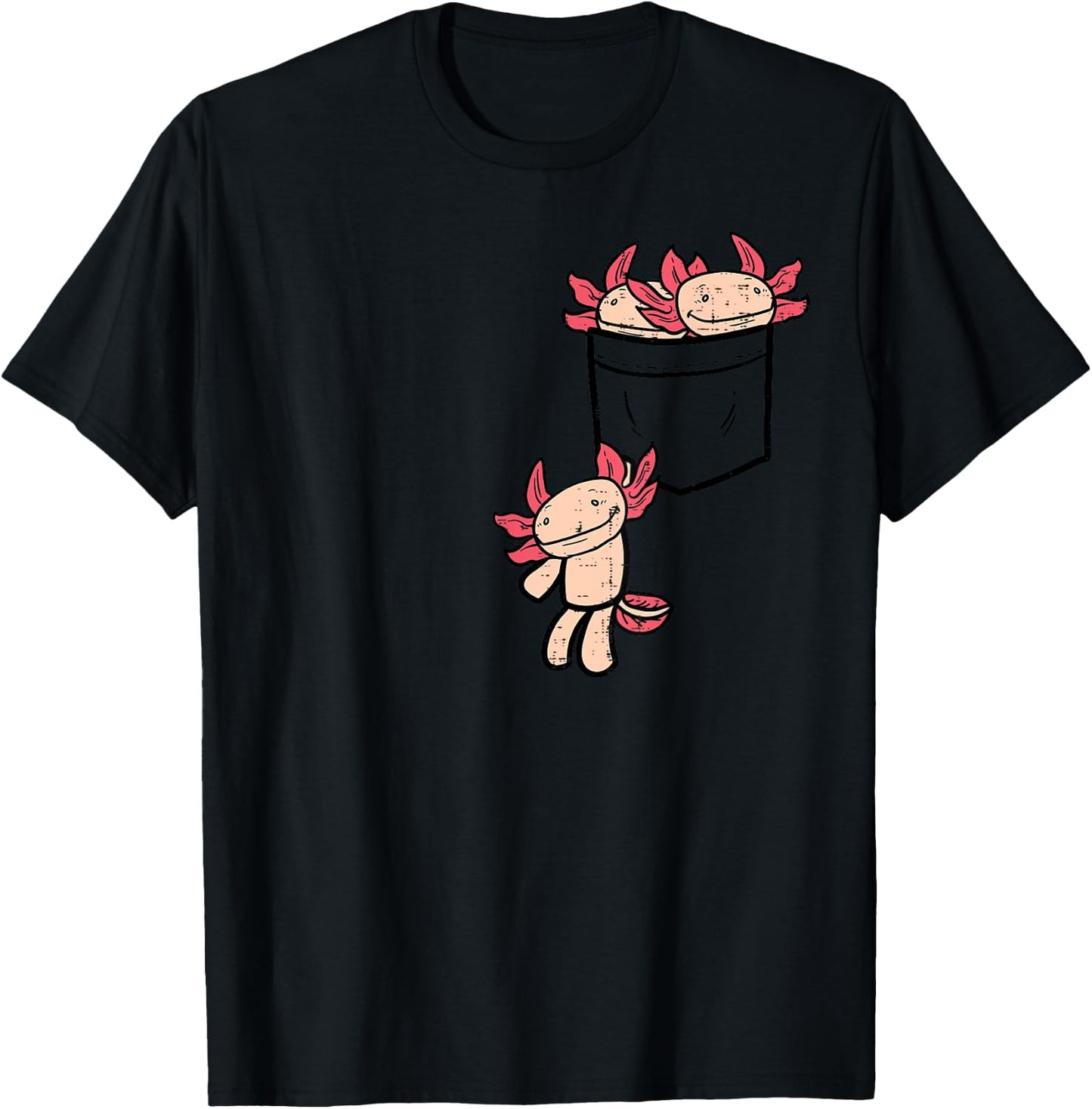 Pocket Axolotls Cute Salamander Pet Owner Men Women Kids T-Shirt - T-Shirt | Black
