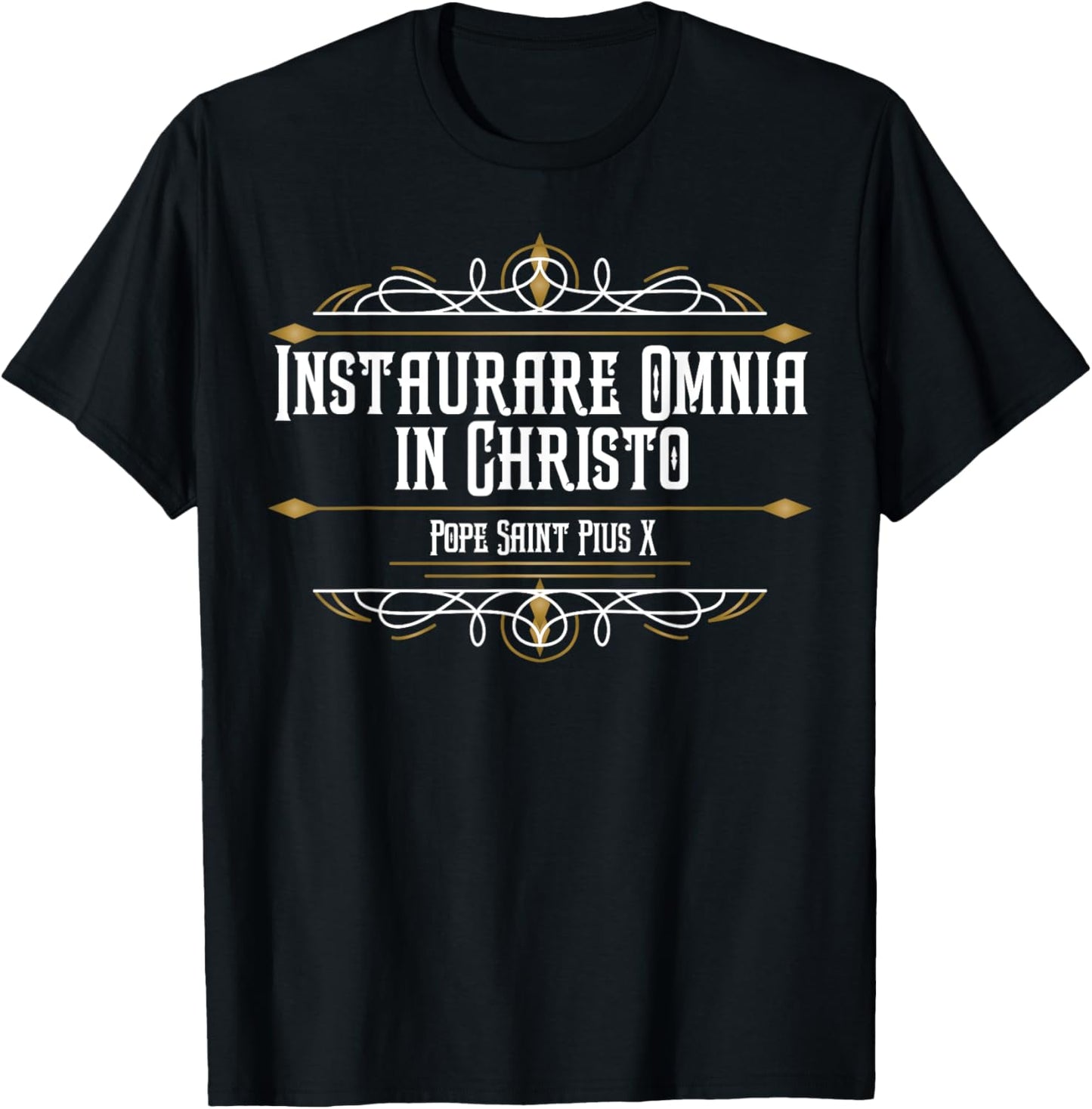 Pope St Pius X Catholic Saint Traditional Latin Mass T-Shirt - T-Shirt | Black
