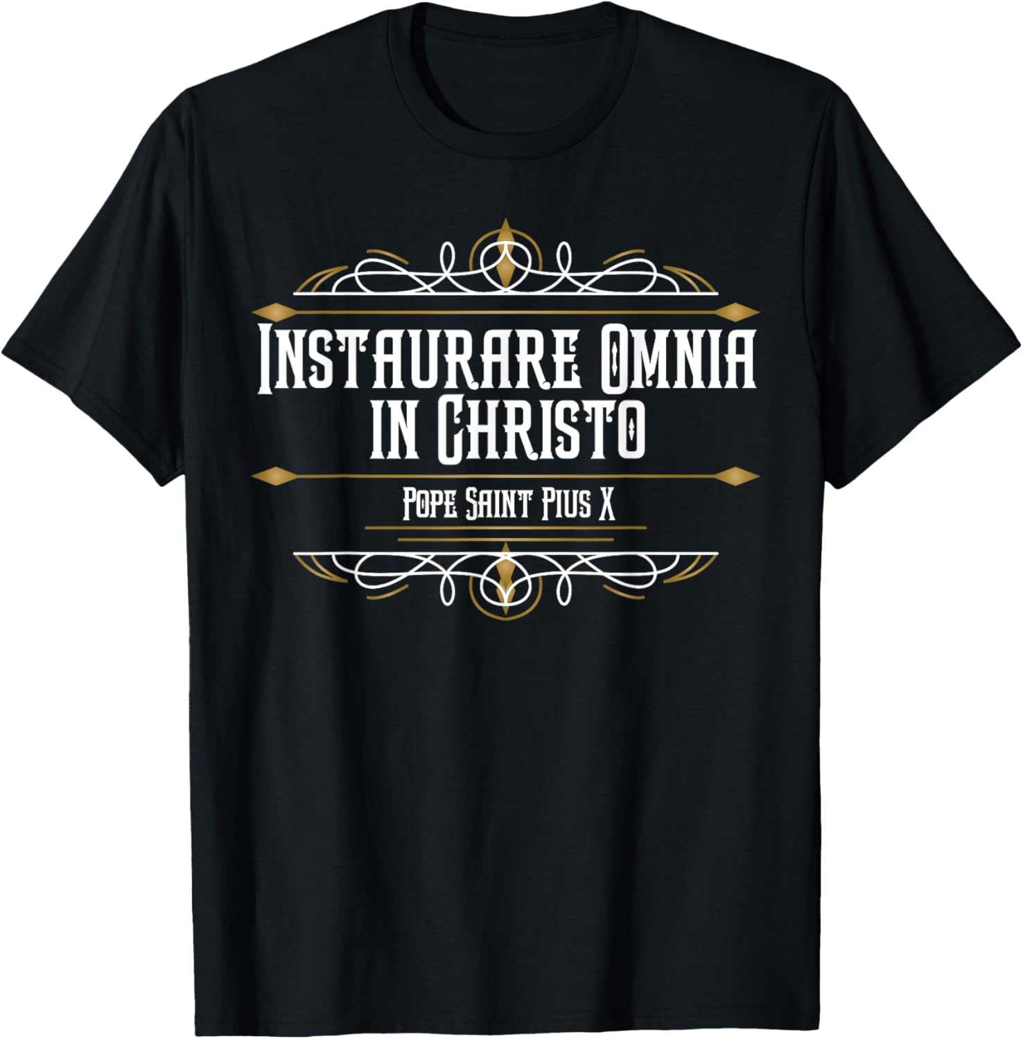 Pope St Pius X Catholic Saint Traditional Latin Mass T-Shirt - T-Shirt | Black