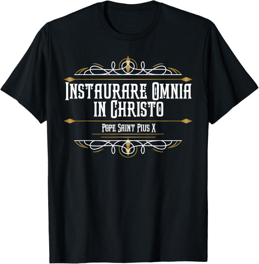 Pope St Pius X Catholic Saint Traditional Latin Mass T-Shirt - T-Shirt | Black