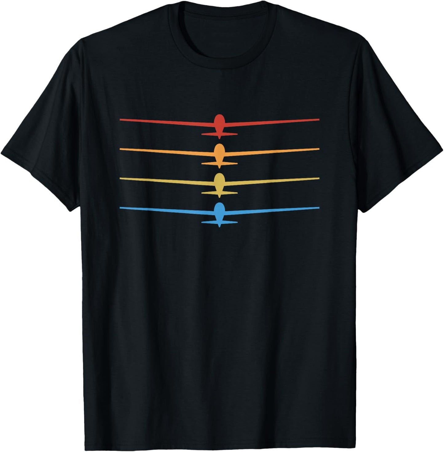 Retro glider, sailor, plane, gift, glider T-Shirt - T-Shirt | Black
