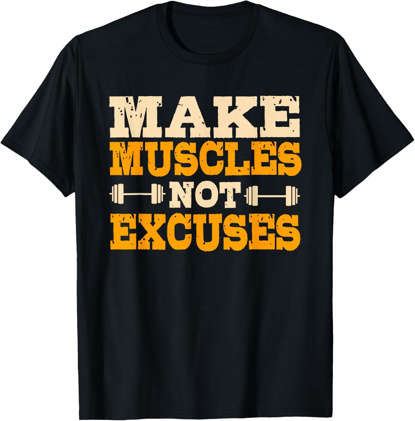 Make Muscles Not Excuses Personal Trainer Fitness Instructor T-Shirt - T-Shirt | Black