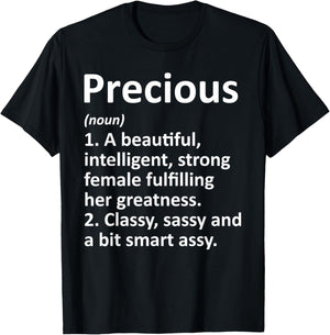 PRECIOUS Definition Personalized Name Funny Christmas Gift T-Shirt - T-Shirt | Black