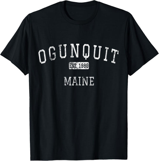 Ogunquit Maine ME Vintage T-Shirt - T-Shirt | Black