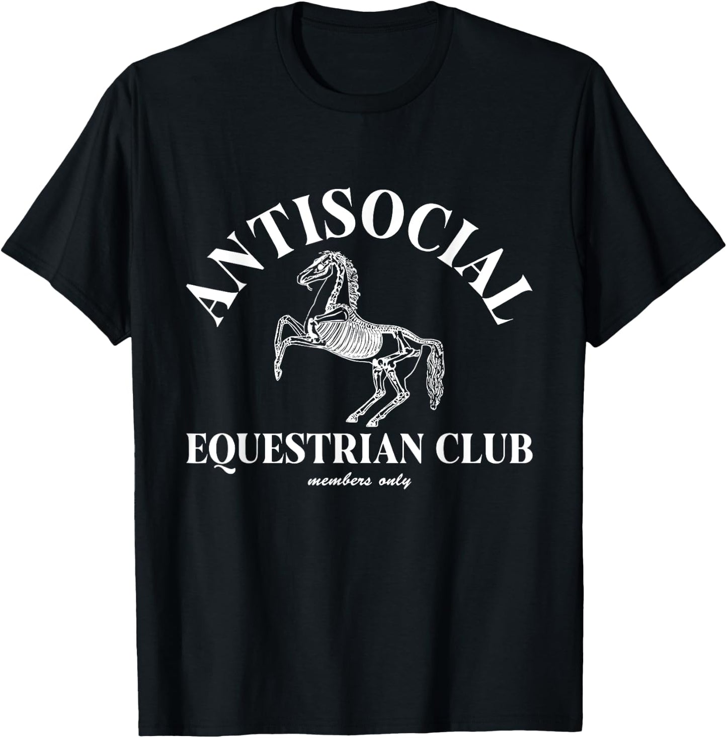 Equestrian Antisocial Club Skeleton Horse T-Shirt - T-Shirt | Black