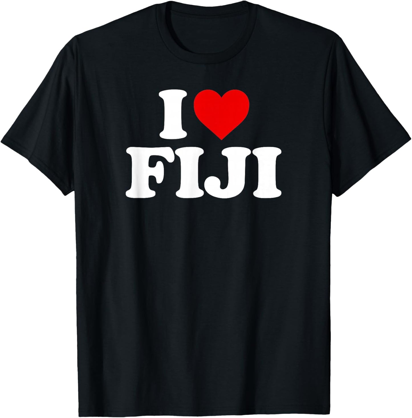 I Love Fiji Heart T-Shirt - T-Shirt | Black